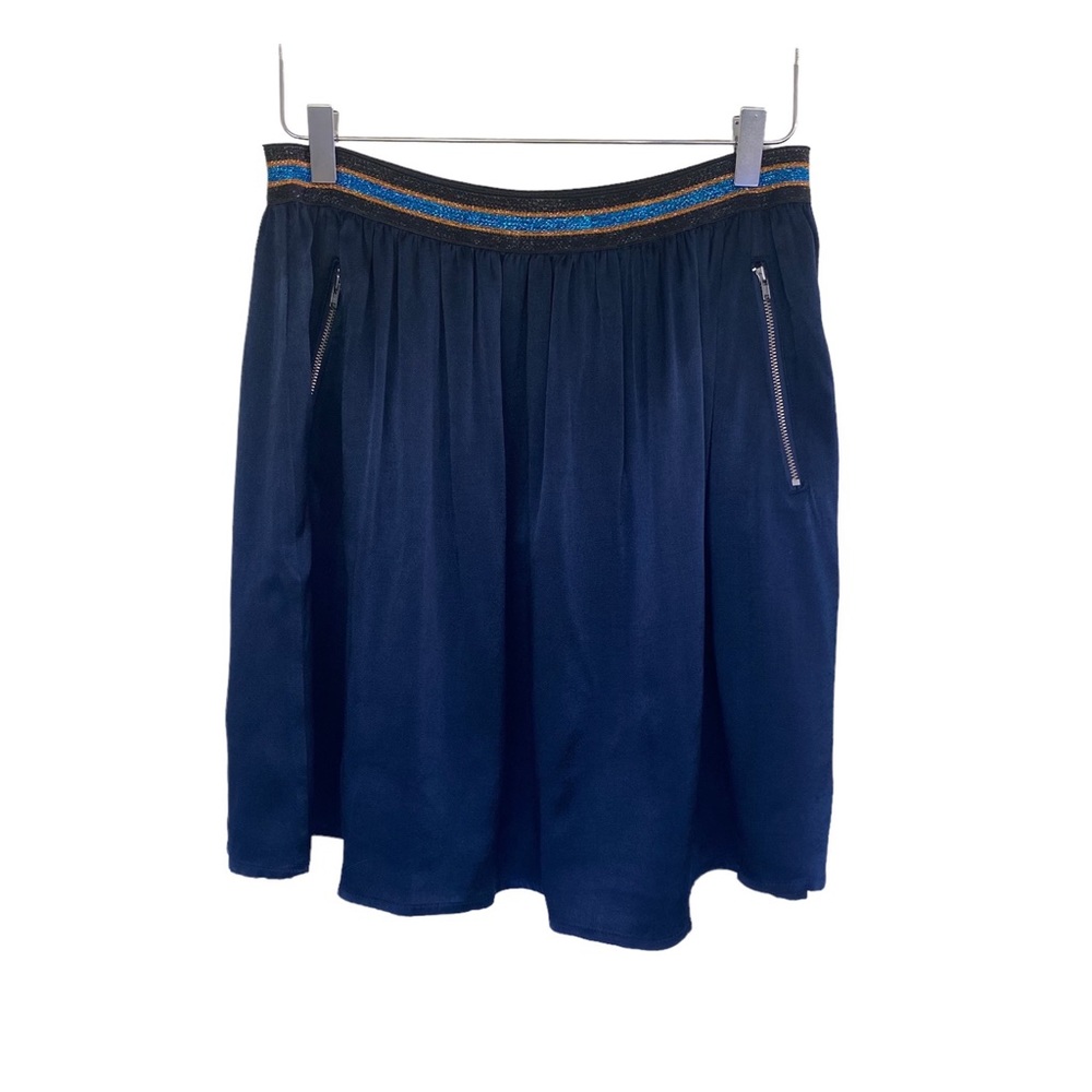 SAMSOE + SAMSOE Navy Blue Satin Skirt | S